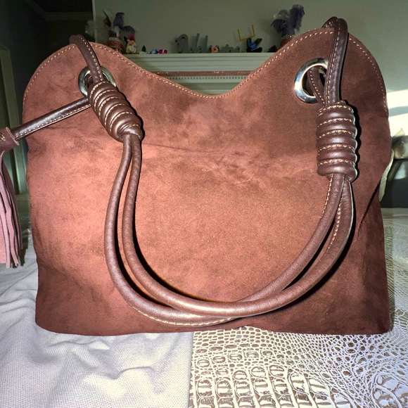 Authentic HOGAN Brown Rabbit, leather and suede shoulder bag. - Picture 6 of 15